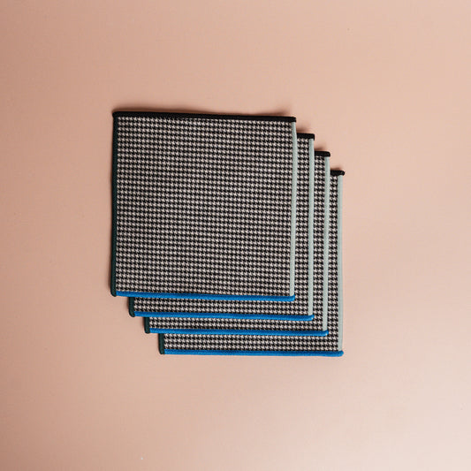 The Retro Gingham Cocktail Napkins  S/4