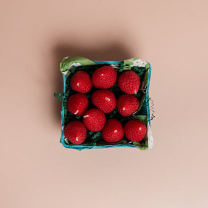 Beeswax Strawberry Birthday Candles
