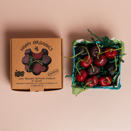Dark Cherry Beeswax Birthday Candles