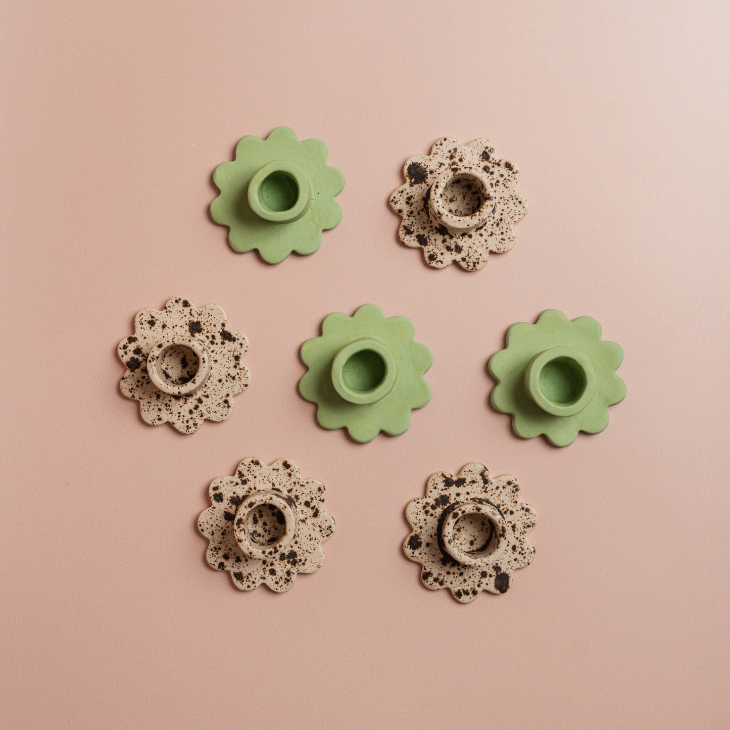 Ceramic Flower Taper Candle Holder