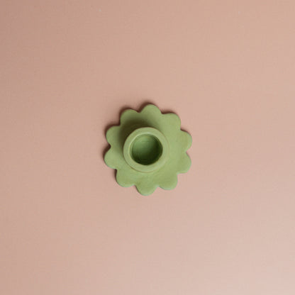 Ceramic Flower Taper Candle Holder