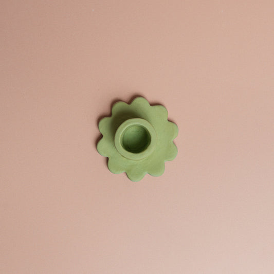 Ceramic Flower Taper Candle Holder