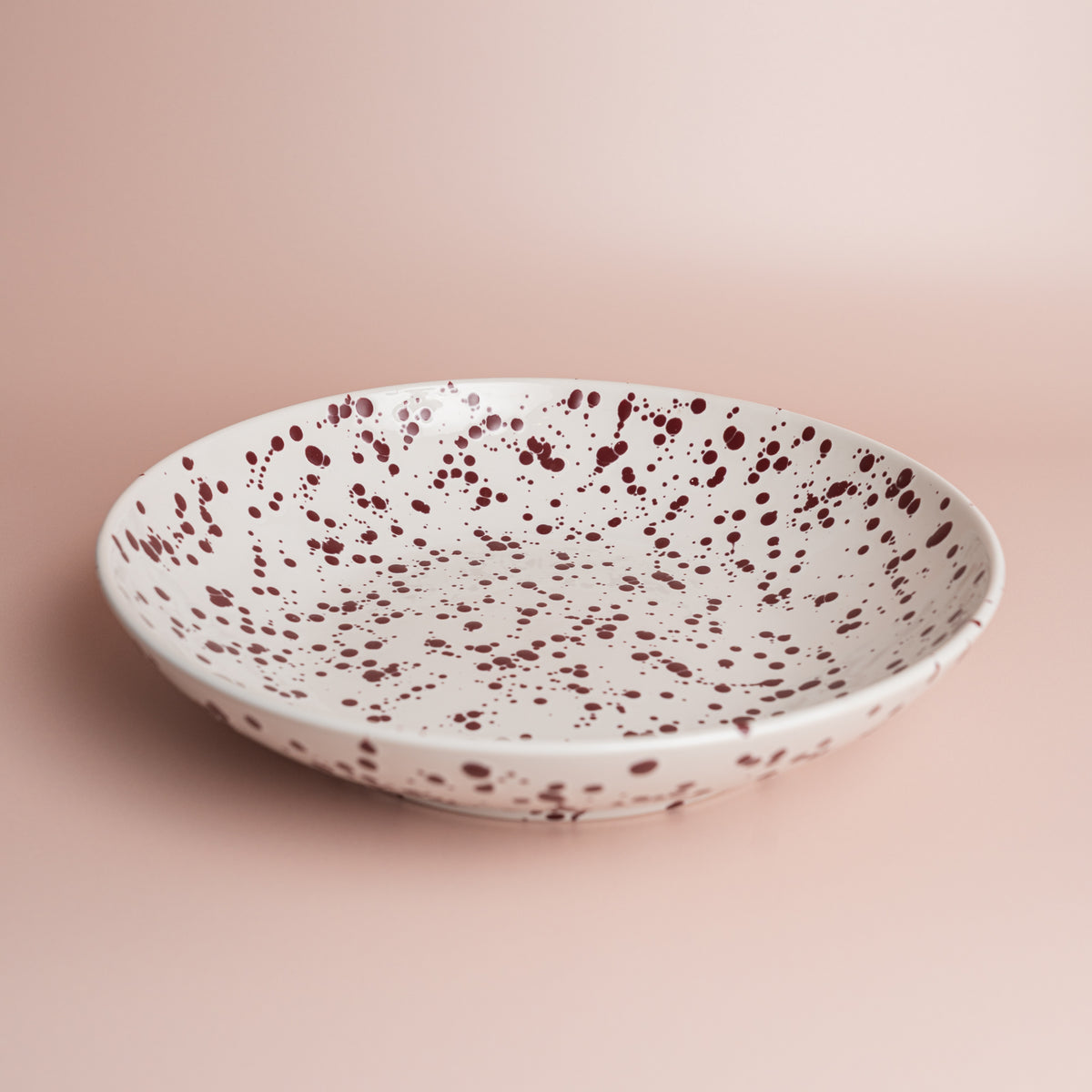Plum-Splatter Low Serving Bowl