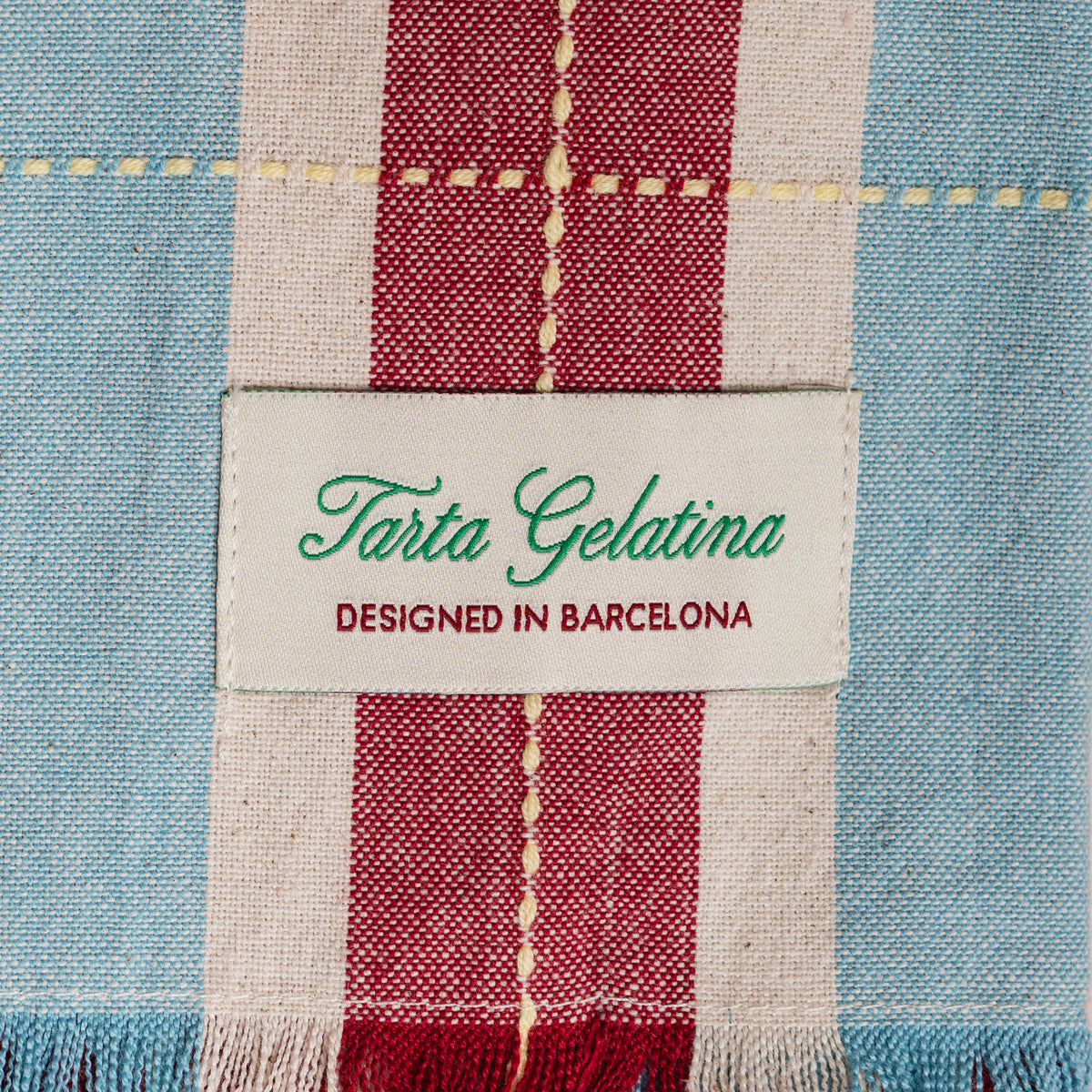 Burgundy / Blue Striped Napkins - S/2