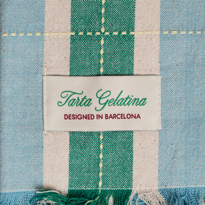 Green / Blue Striped Napkins - S/2