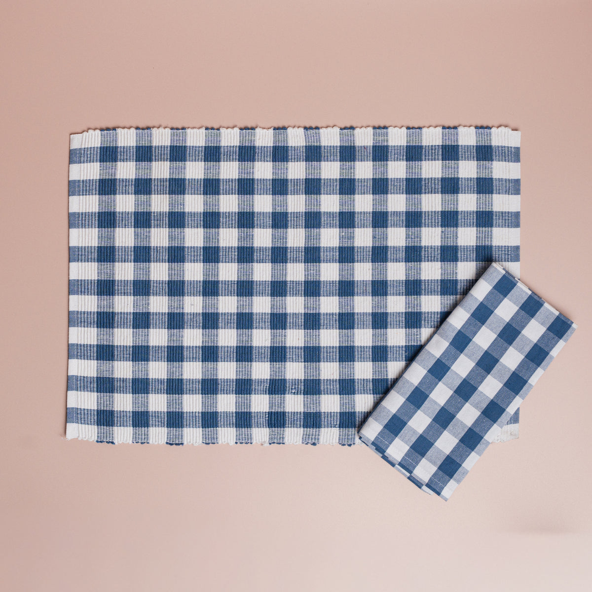 Buffalo Blue Check Placemats + Napkins Set