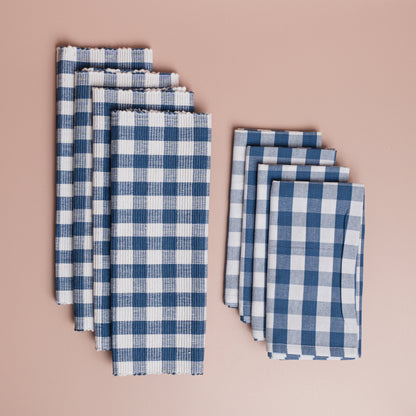 Buffalo Blue Check Placemats + Napkins Set