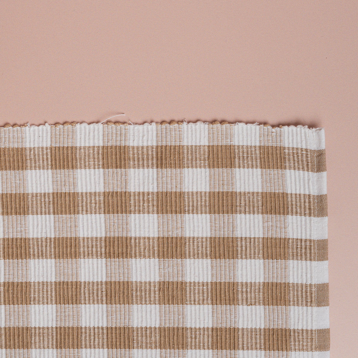 Buffalo Beige Check Table Runner Ribbed