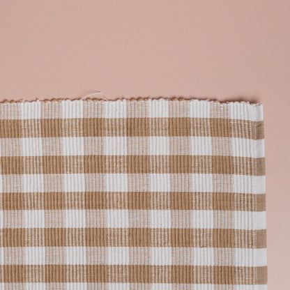 Buffalo Beige Check Table Runner Ribbed