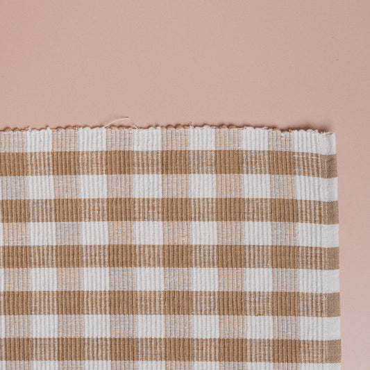 Buffalo Beige Check Table Runner Ribbed