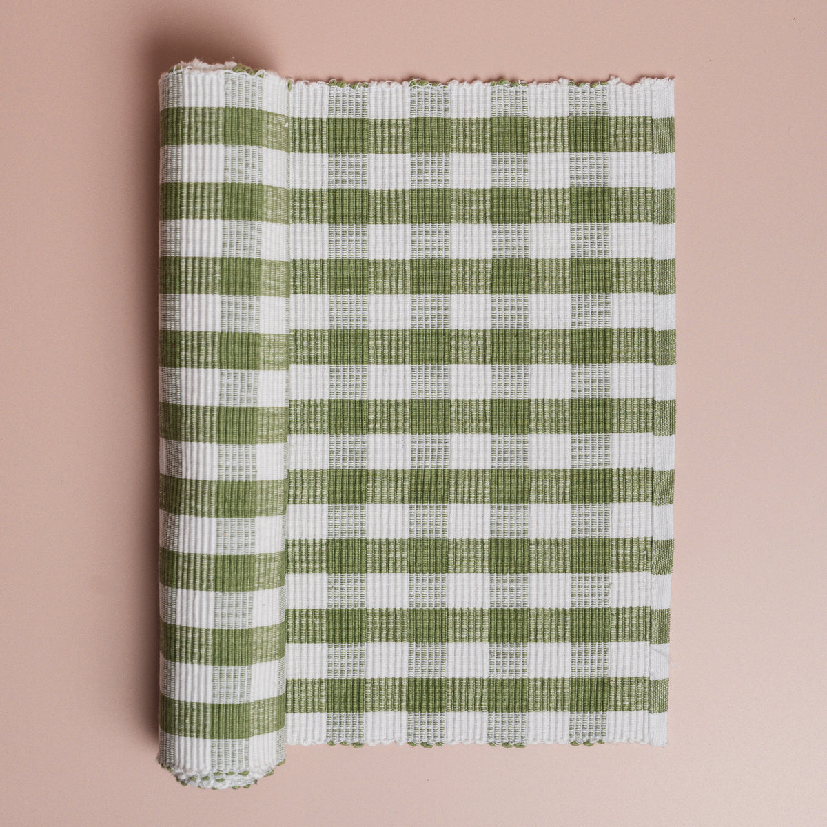 Buffalo Green Check Table Runner Ribbed