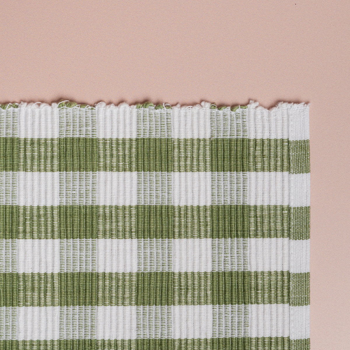 Buffalo Green Check Table Runner Ribbed