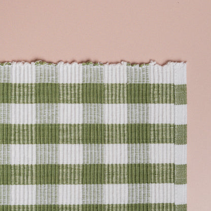 Buffalo Green Check Table Runner Ribbed