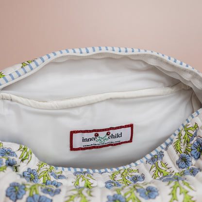 Forget-Me-Not Blockprint Makeup Bag