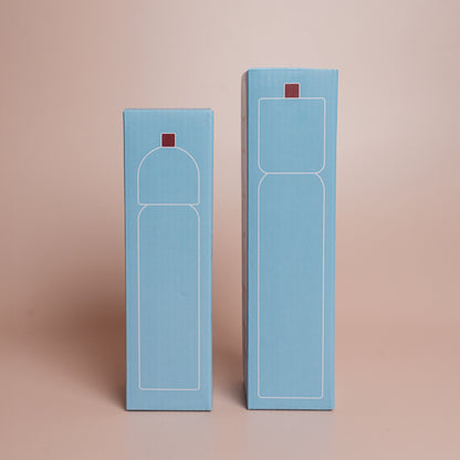 Light Blue & Burgundy Salt & Pepper Grinder Set