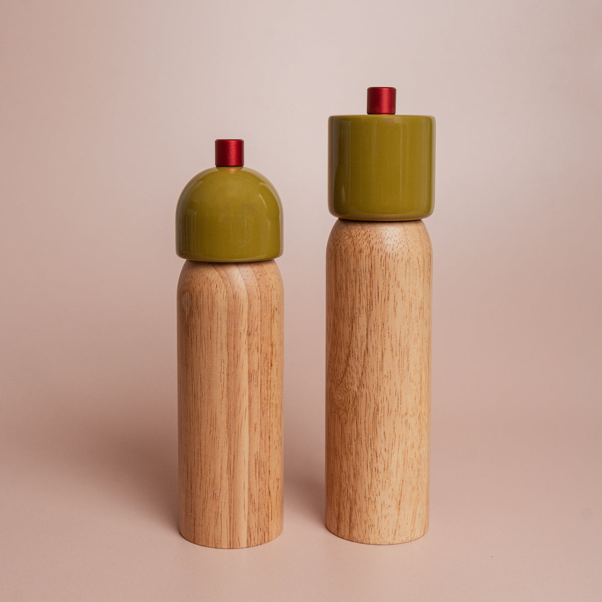 Olive & Red Salt & Pepper Grinder Set