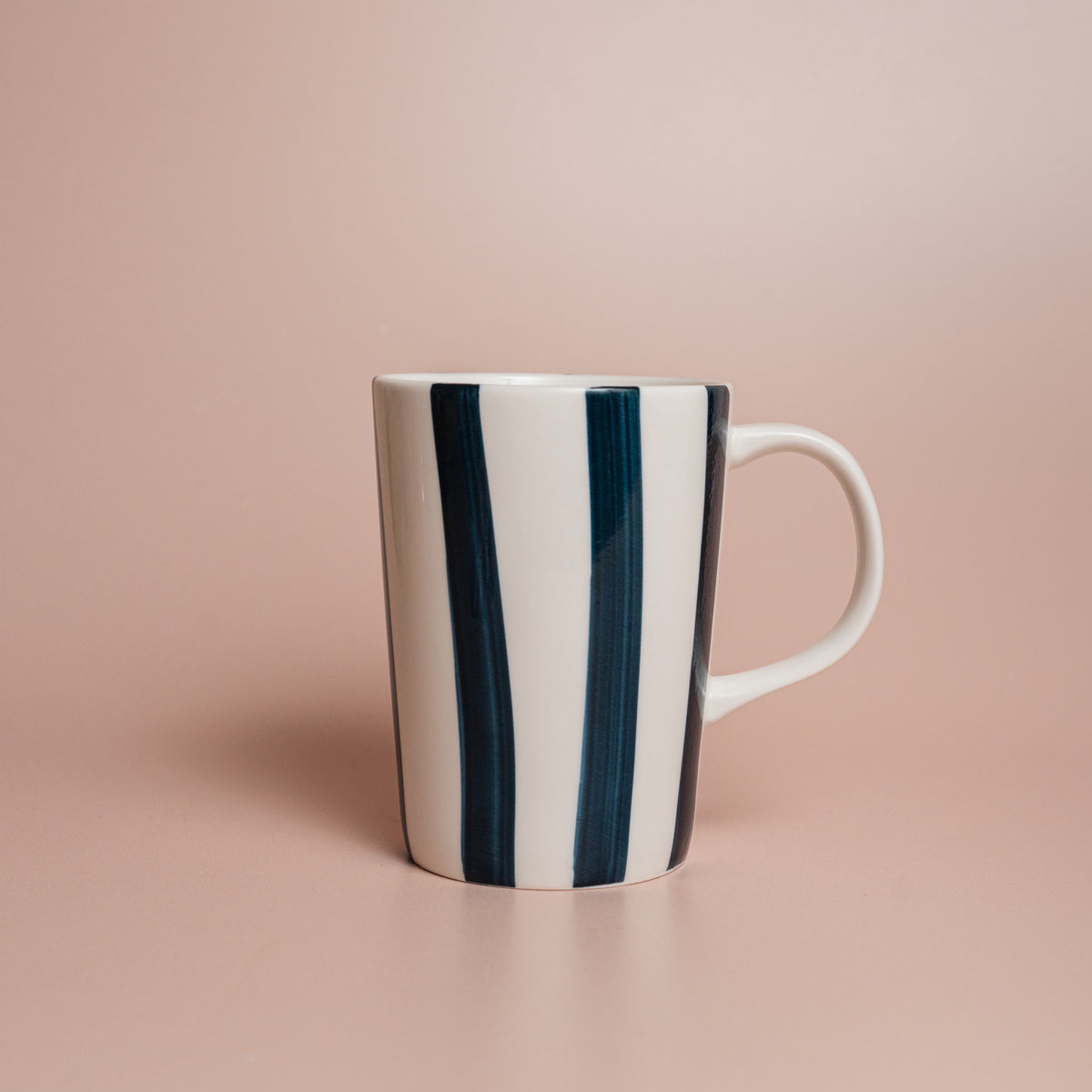 Navy Striped Ceramic Mug