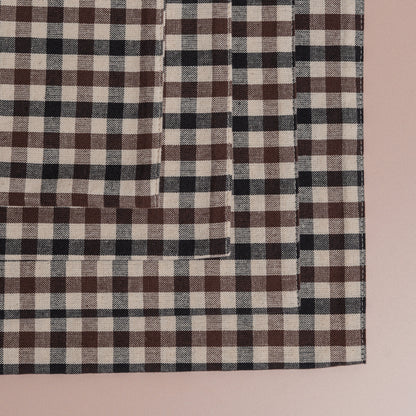 Brown Plaid Cotton Placemats - S/4