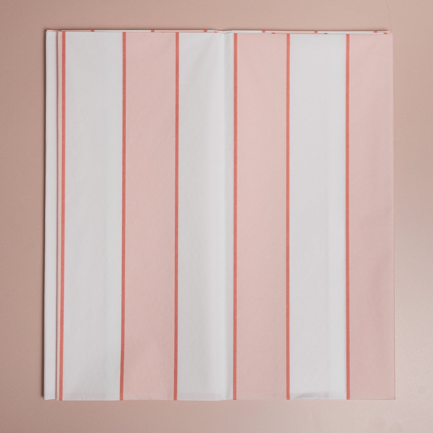 Peach Striped Paper Tablecloth
