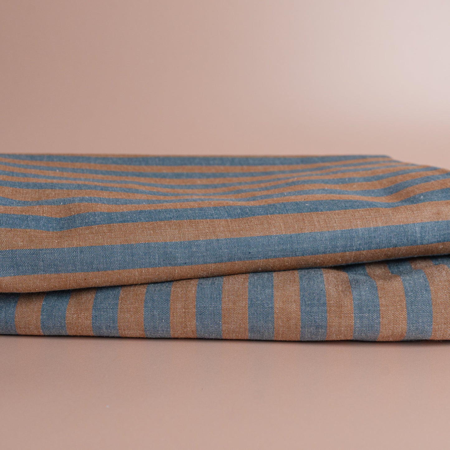 Stripe Blue/Caramel Tablecloth -  63x98"