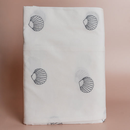 Clam Shell Embroidered Tablecloth - 60 × 105"