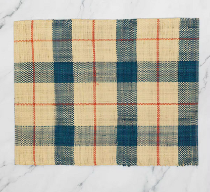 Raffia Placemat - nature/blue