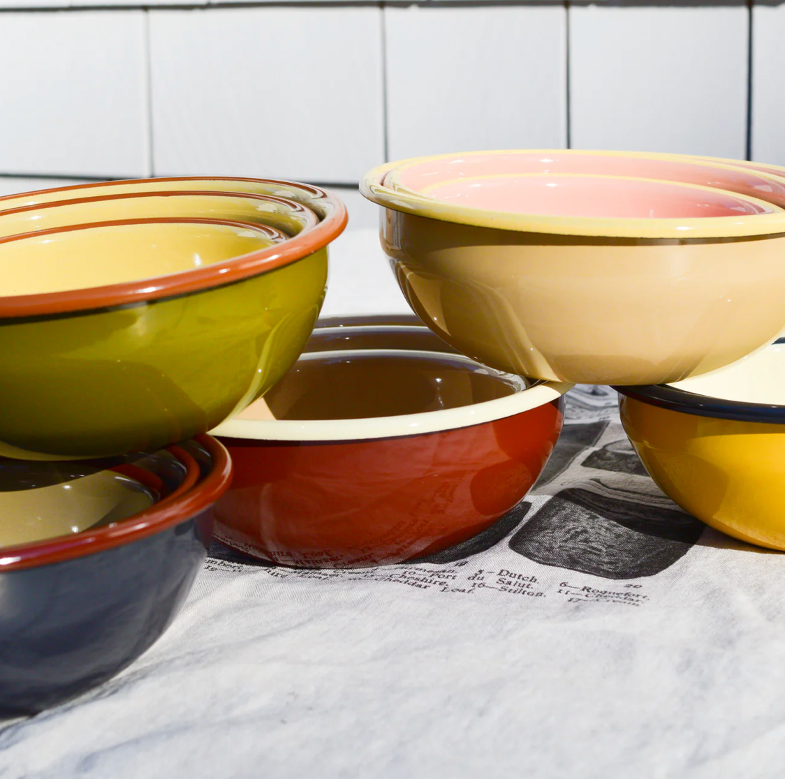 Enamel Bowls, Set of 3