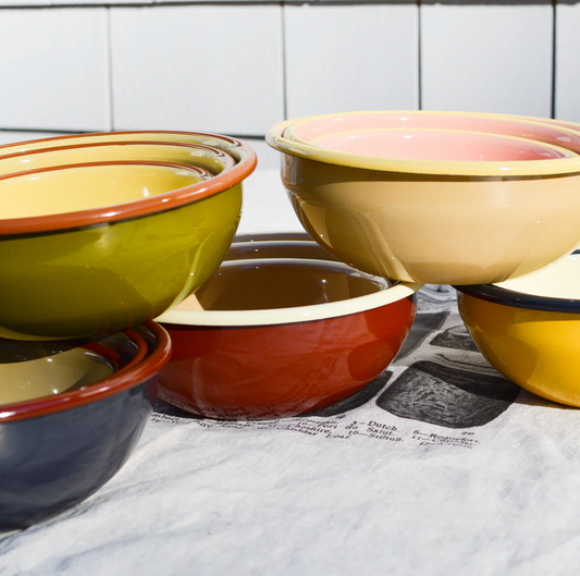 Enamel Bowls, Set of 3