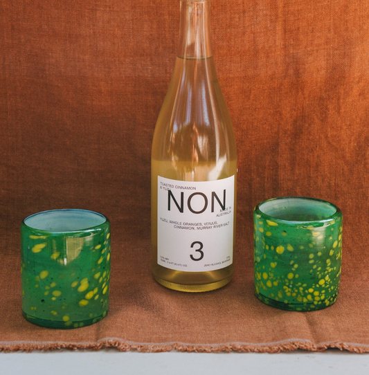 Green Hand Blown Glass Tumbler