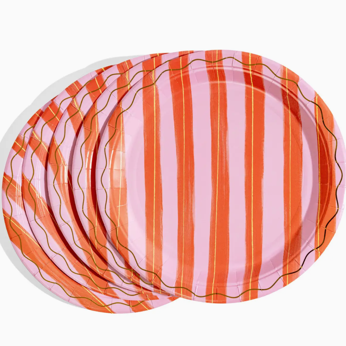 Pink & Red Stripe Dinner Plates