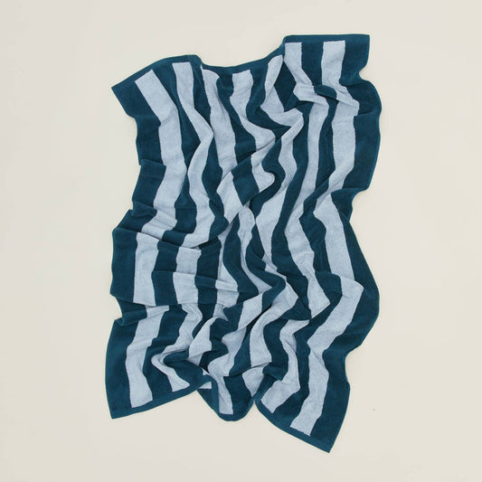 Striped Terry Hand Towel - Sky/Peacock