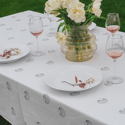 Clam Shell Embroidered Tablecloth - 60 × 105"