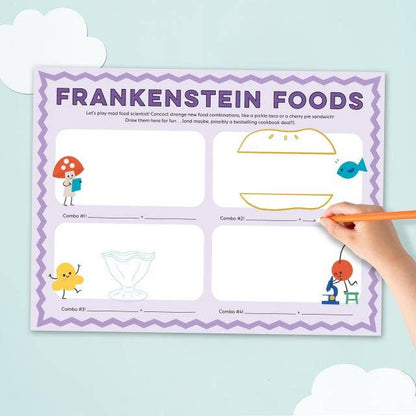 Eat Drink Color Draw! Activity Placemats
