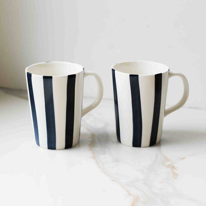 Navy Striped Ceramic Mug