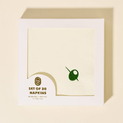 Olive Cocktail Napkins - S/20