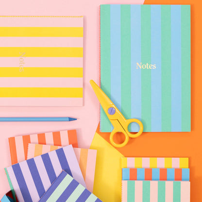 Striped Softcover Notebook Set of 3