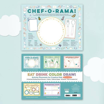 Eat Drink Color Draw! Activity Placemats