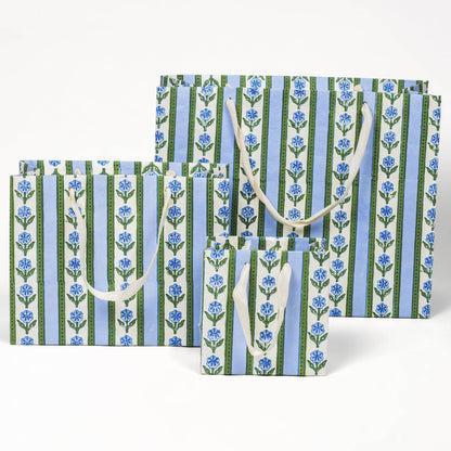 Blue Blockprint GIft Bag