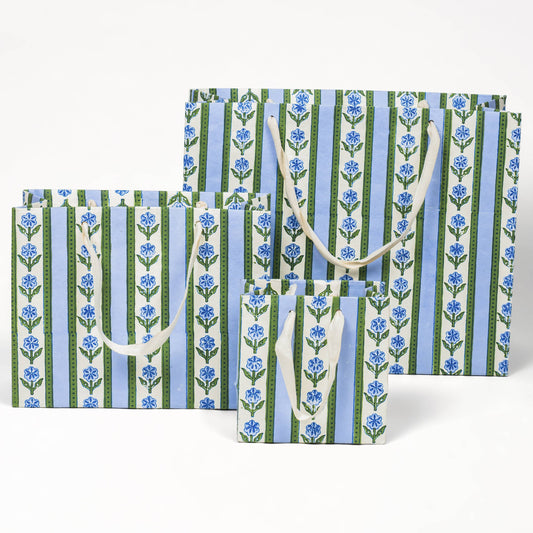 Blue Blockprint GIft Bag