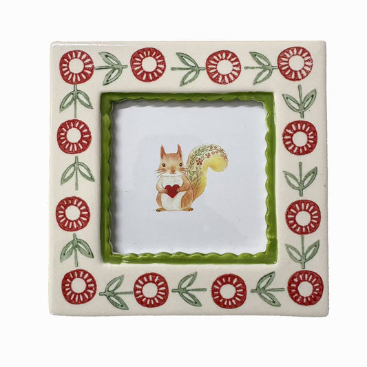 Green Flower Painted Frame