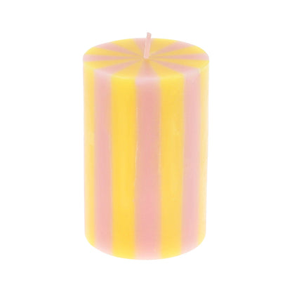Bright Striped Pillar Candles