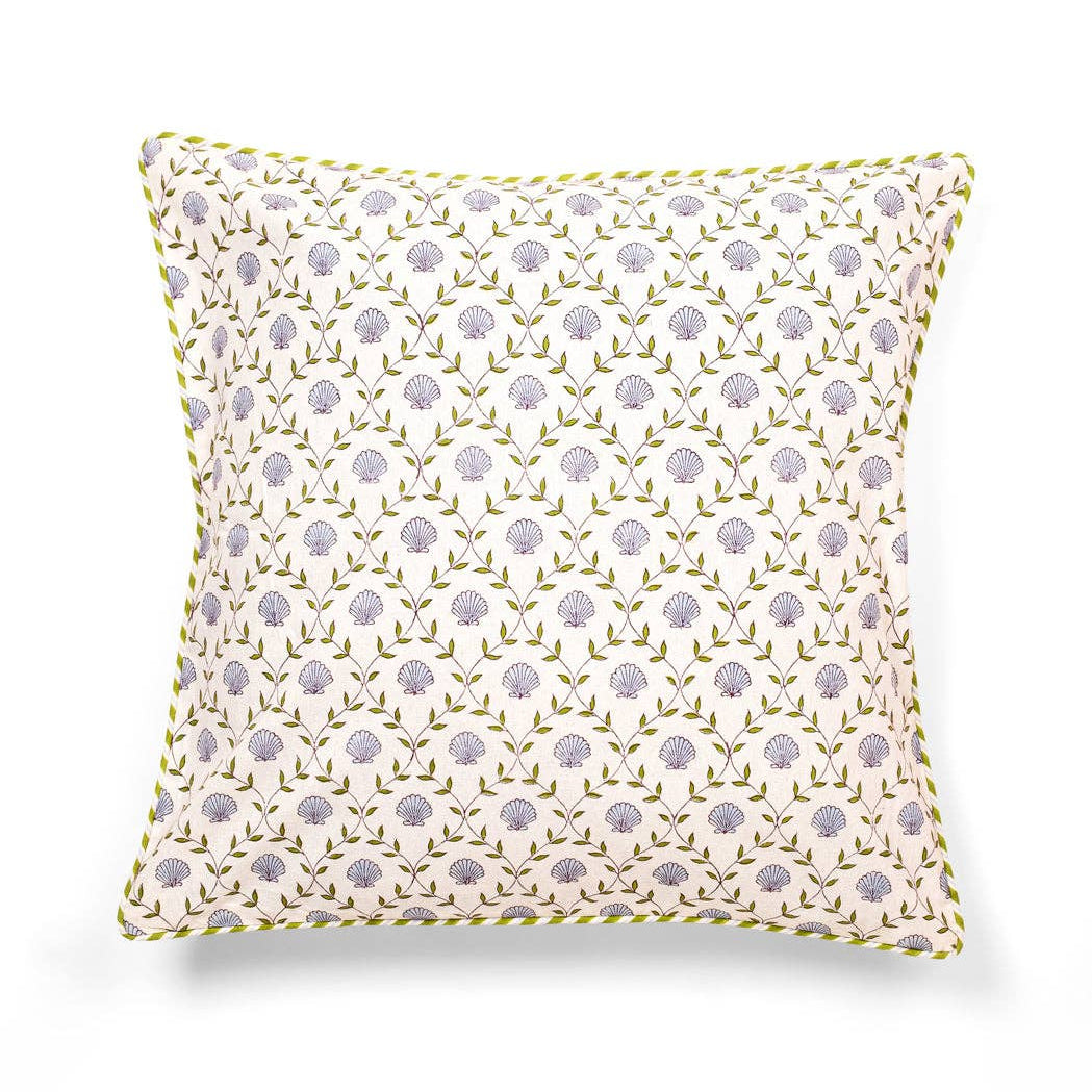 Seashell Blockprint Pillow