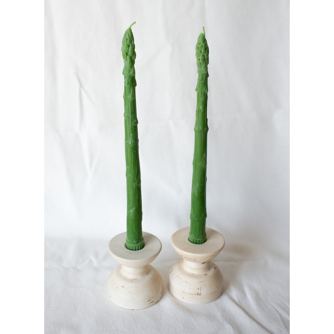 Asparagus Candle Taper Pair (2)