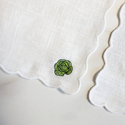 Mixed Vegetable Scalloped Cocktail Napkins S/4