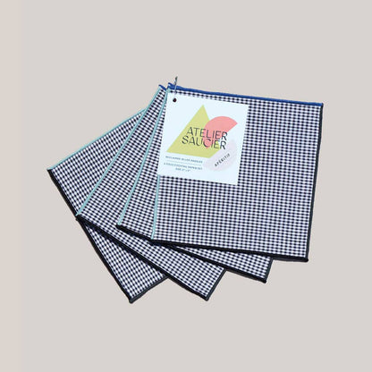 The Retro Gingham Cocktail Napkins  S/4