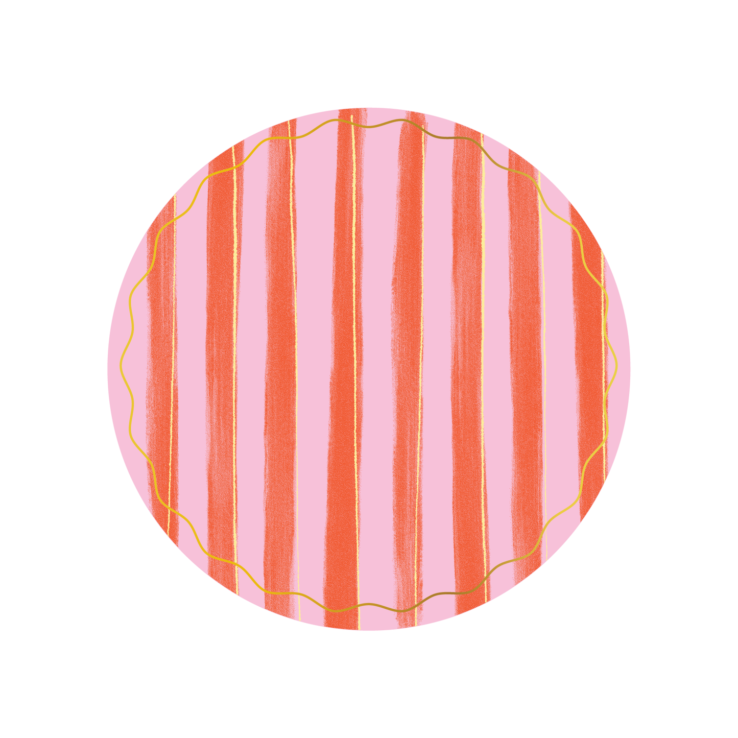 Pink & Red Stripe Dinner Plates