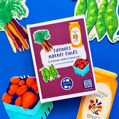 Farmers Market Finds Die-Cut Greeting Card Set - S/8