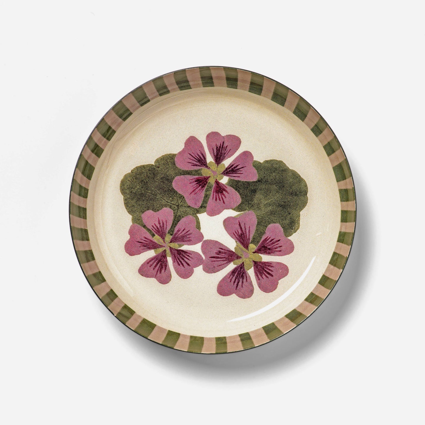 Geranium Round Enamel Tray