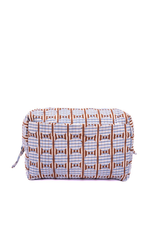 Striped Circles Blockprint Toiletry Bag