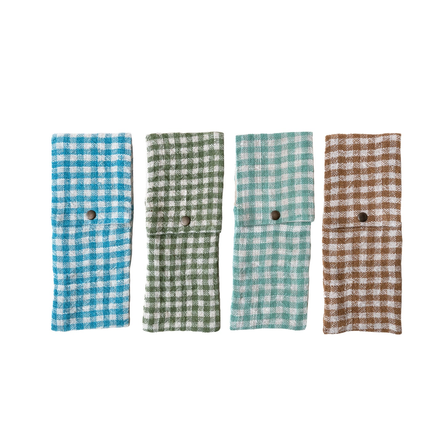 Gingham Cutlery Sleeve, Set of 4